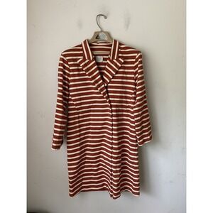 ALYSI Womens Cardigan Jacket 2 Orange Corporate Striped Italy Parisian Capsule